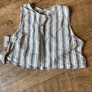 Abercrombie and fitch open side crop top linen cotton